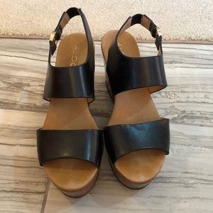 Black platform sandals